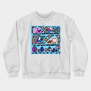 an owl pattern Crewneck Sweatshirt